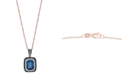EFFY Collection EFFY&reg; London Blue Topaz (2-1/5 ct. t.w.) & Diamond (1/3 ct. t.w.) 18" Pendant Necklace in 14k Rose Gold